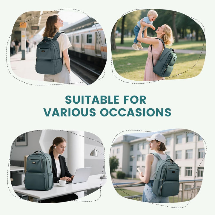 GOLF SUPAGS Lunch Rucksack Damen, 16 Zoll Laptop Rucksack Schulrucksack mit Lsoliertes Kühltasche fü