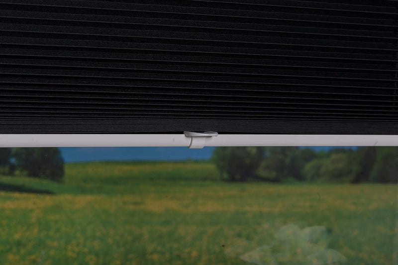 K-home Klemmfix-Plissee 80 x 130 cm (B x L) Anthrazit Lichtschutz +++ Moderne Crushed Optik +++ 80 x
