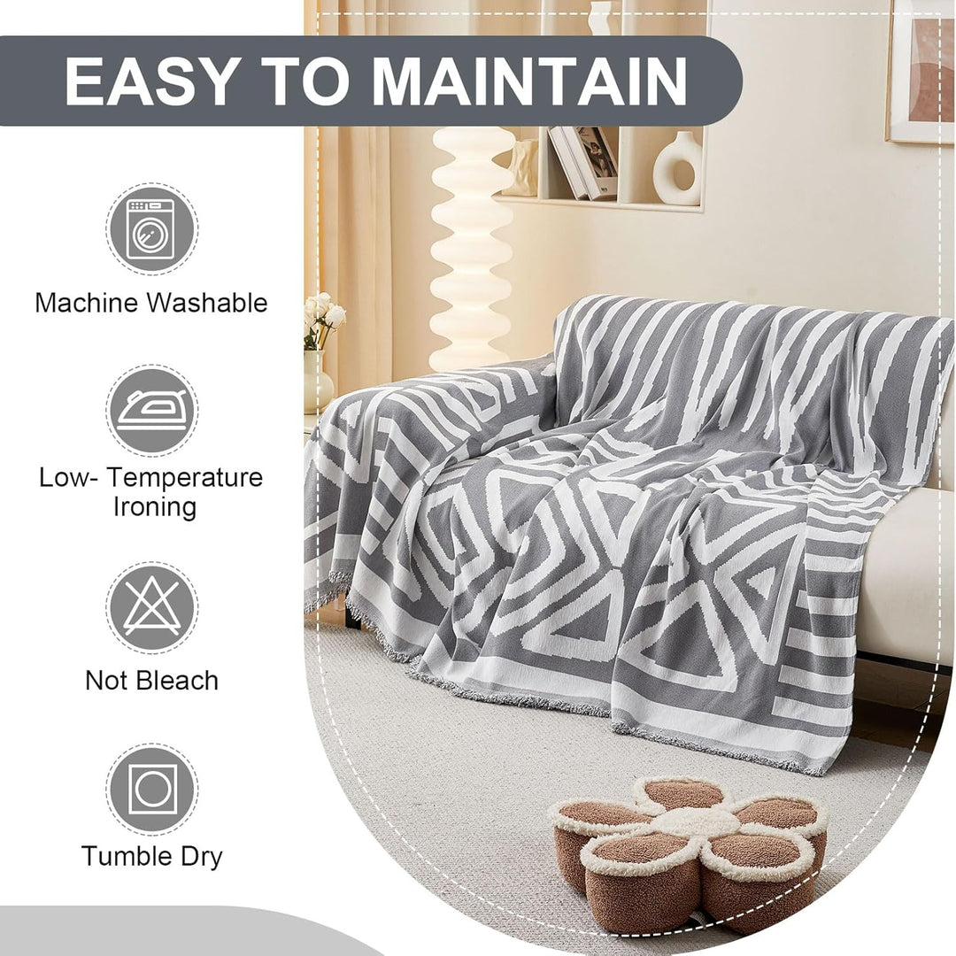 ShowyLive Sofa Überwurfdecke Sofa Überzug 2er Set für Ecksofa L-Form Sofabezug 3 Sitzer+3 Sitzer, Ch