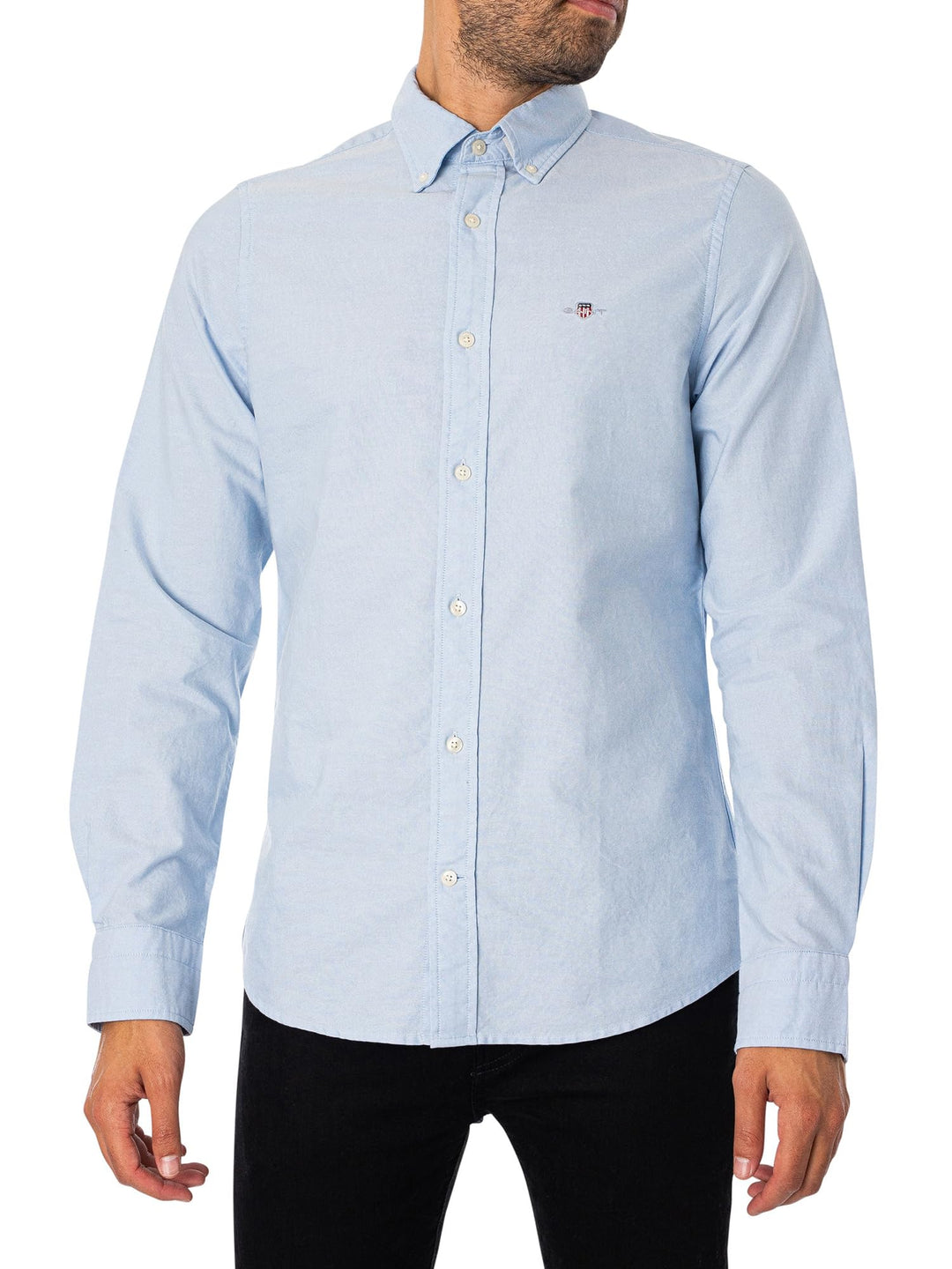GANT Herren Slim Oxford Shirt Hemd L Light Blue, L Light Blue