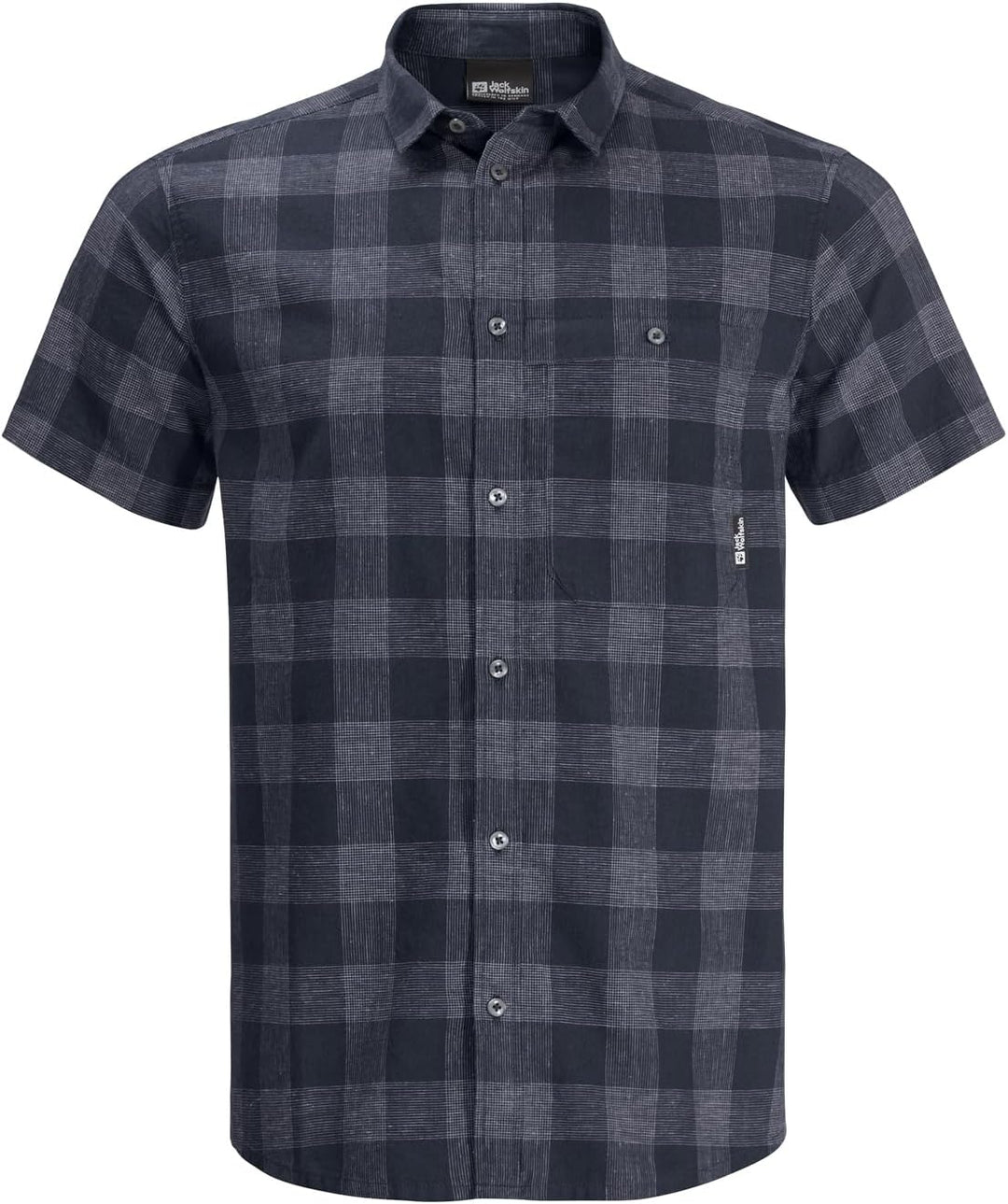 Jack Wolfskin Herren Highlands M Shirt Shortsleeve L Night Blue Checks, L Night Blue Checks