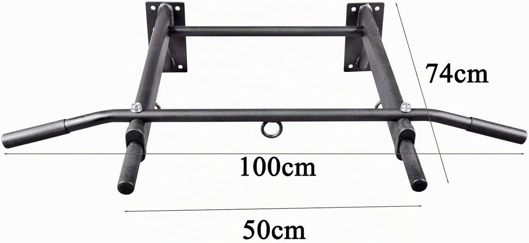 TrainHard® Klimmzugstange Wandmontage bis 350kg belastbar, 3 Ösen für Boxsack, TRX- oder Schlingentr