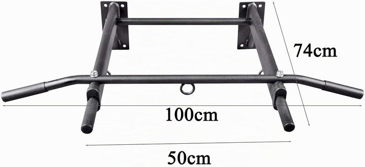 TrainHard® Klimmzugstange Wandmontage bis 350kg belastbar, 3 Ösen für Boxsack, TRX- oder Schlingentr