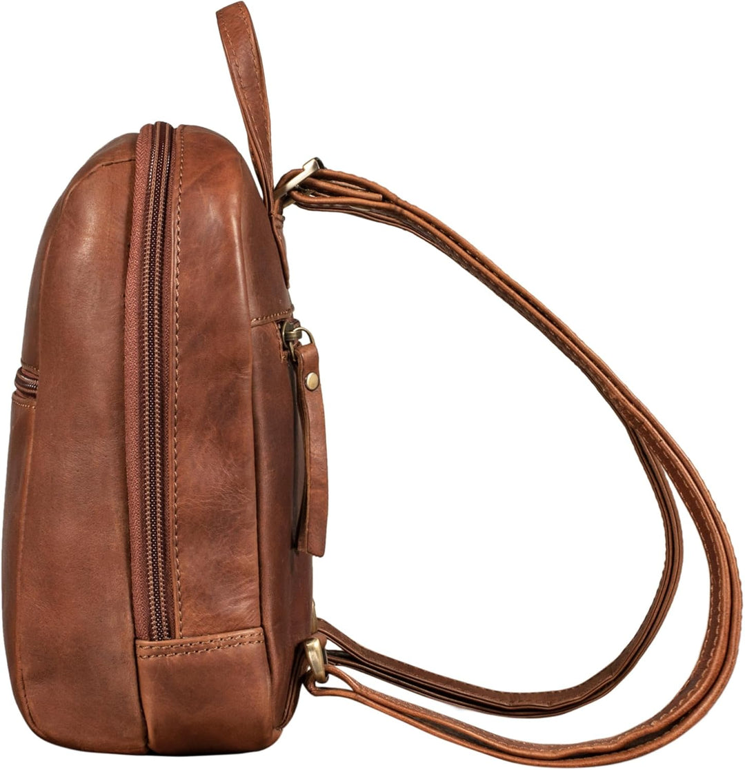 STILORD "Lia Mini Rucksack Damen Leder Kleiner Daypack Lederrucksack Vintage Rucksackhandtasche für
