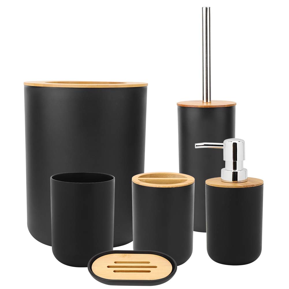 Ejoyous 6Pcs Badezimmer Set, Haushalt Badezimmer Seifenkiste Zahnbürstenhalter Spültasse Lotion Flas