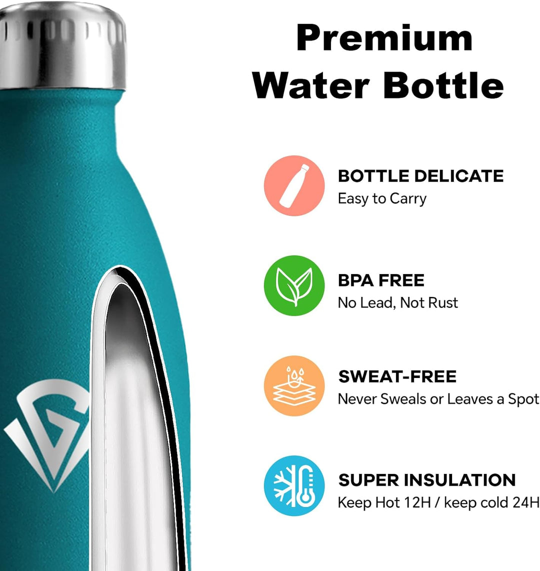 Thermo Trinkflasche 1l, Thermosflasche, BPA-Frei, Trinkflasche Auslaufsicher, Doppelwandige Vakuumis
