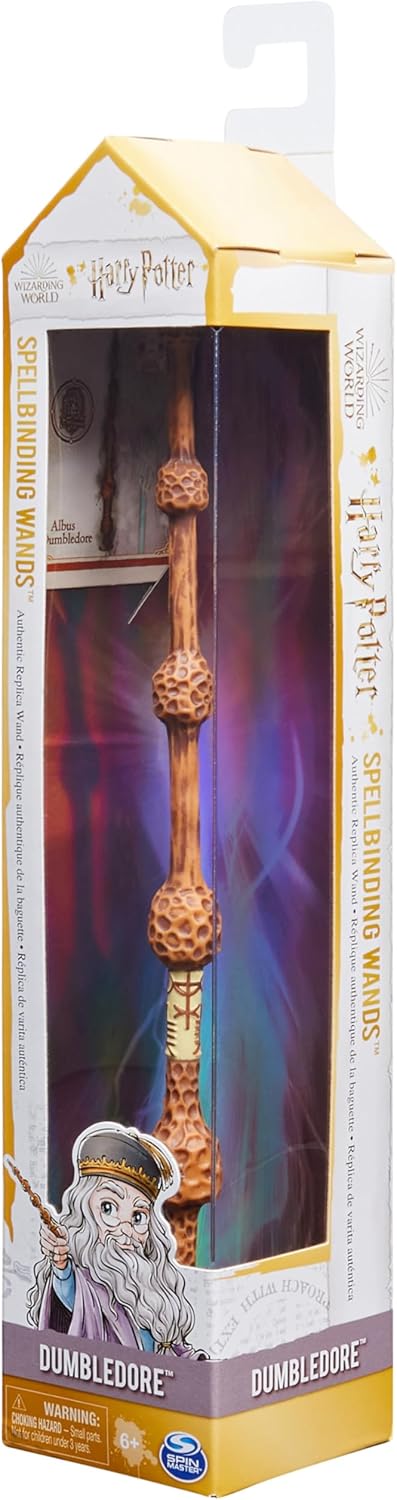Wizarding World Harry Potter - Authentischer Albus Dumbledore Zauberstab aus Kunststoff mit Zaubersp