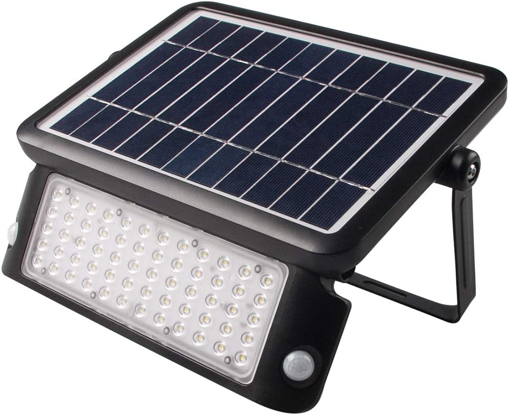 Proventa | LED Solar Profi-Strahler mit Bewegungsmelder | Li-Ionen-Akku | 10 W | 1.080 Lumen | IP65