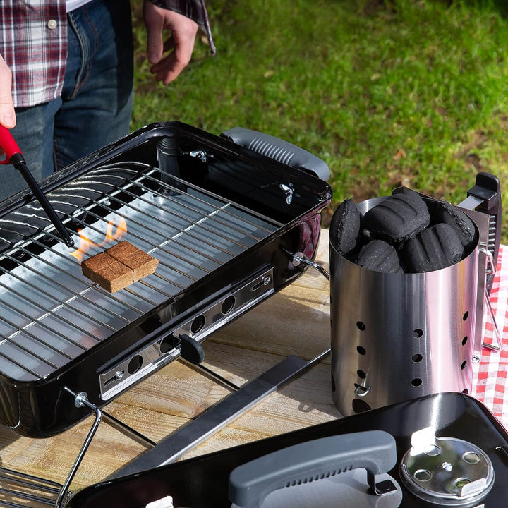 George Foreman Holzkohle-Starter, 14 cm Durchmesser, tragbarer Grill, Kohlebrenner, leicht und langl