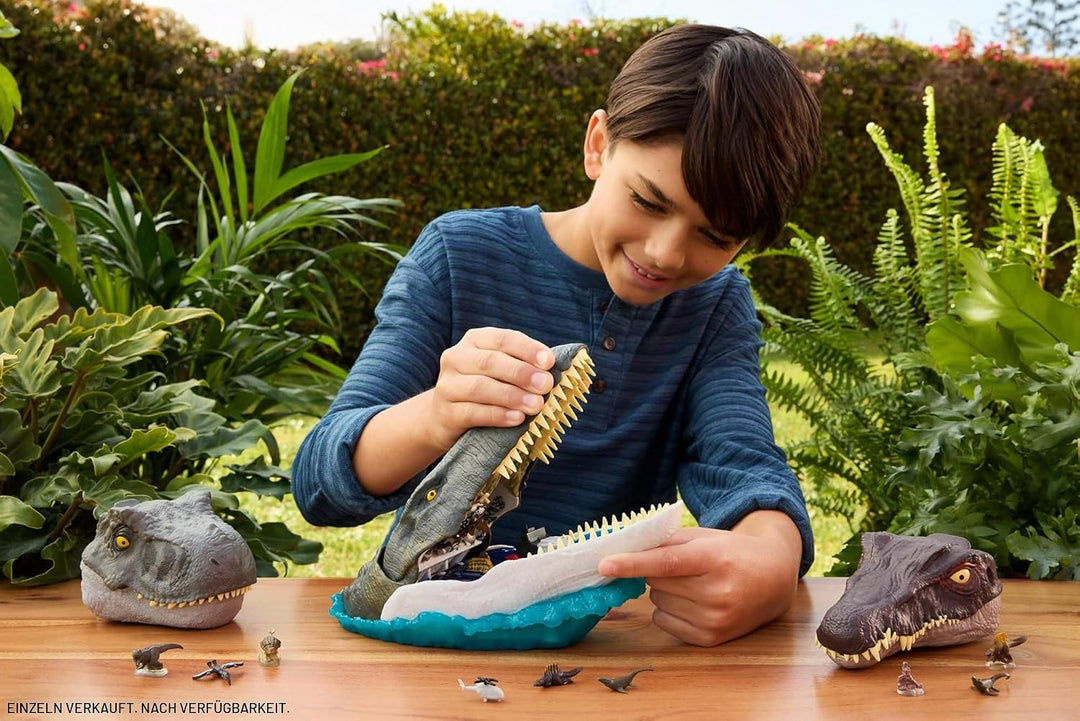 Mattel Jurassic World Rebirth Deluxe-Mosasaurus-Spielset mit 7 interaktiven Funktionen, 7 Soundeffek