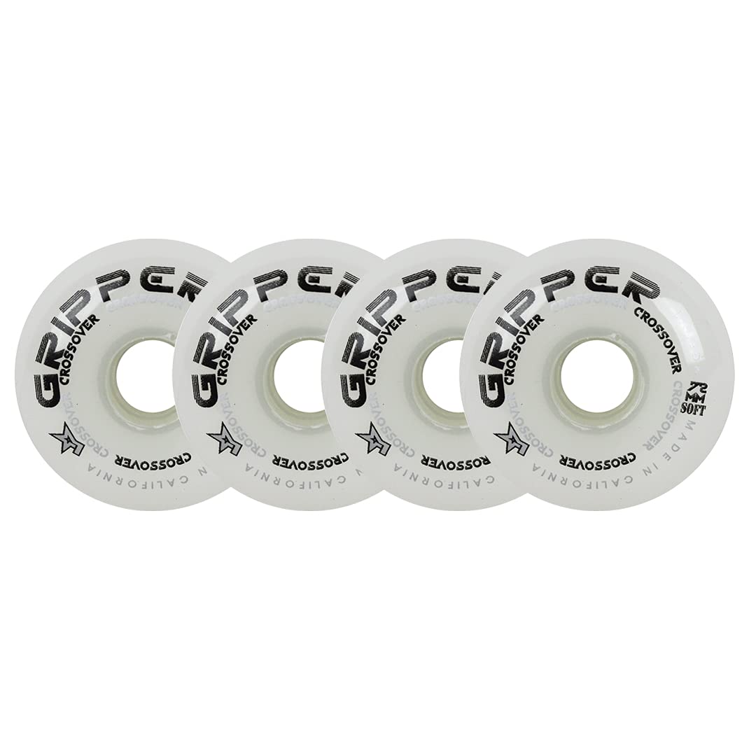 Labeda Rollhockey-Räder, Crossover-Set, 4 Stück, Farbe / Grösse wählbar Weiss 76A (weich) 72mm 4-Pac