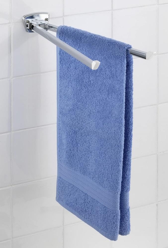 WENKO Handtuchhalter Mod. Basic hochwertige Handtuchablage aus rostfreiem Edelstahl mit Zwei bewegli