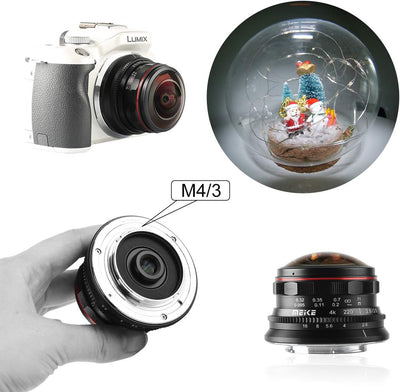 Meike MK-3.5mm f2.8 Ultra Wide Circular Fisheye Lens for Olympus Panasonic Lumix MFT Micro 4/3 Mount