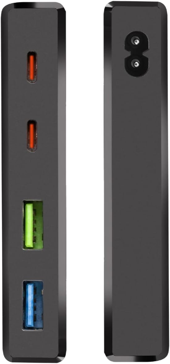 SBS GaN Ladestation mit 4 Ports - ultraschnelles Laden mit 2X USB & 2 xUSB C - 4 Fach Ladestation mi