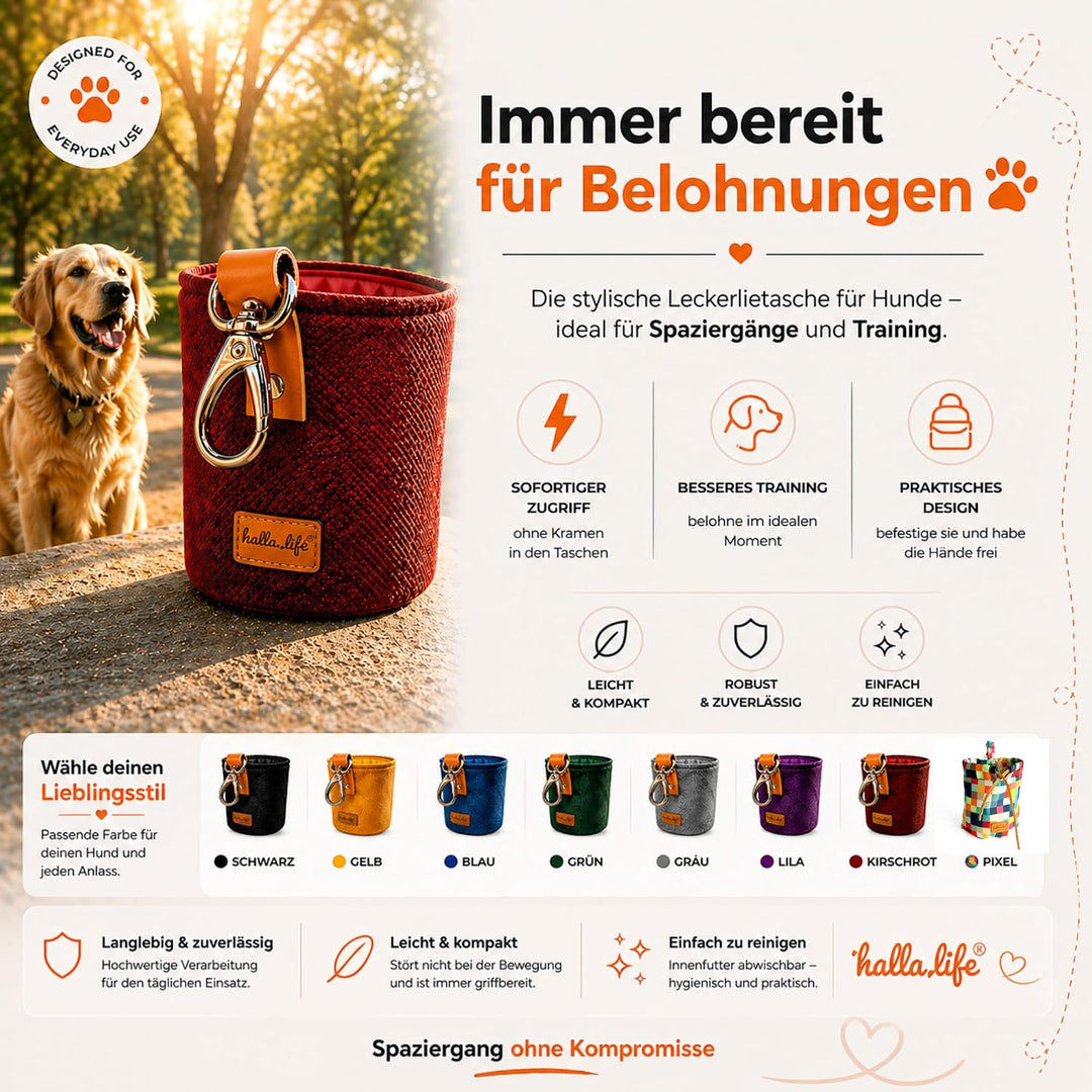 Leckerlibeutel für Hunde mit Magnetverschluss – Herausnehmbarer Innenbeutel, wasserfeste Trainingsta