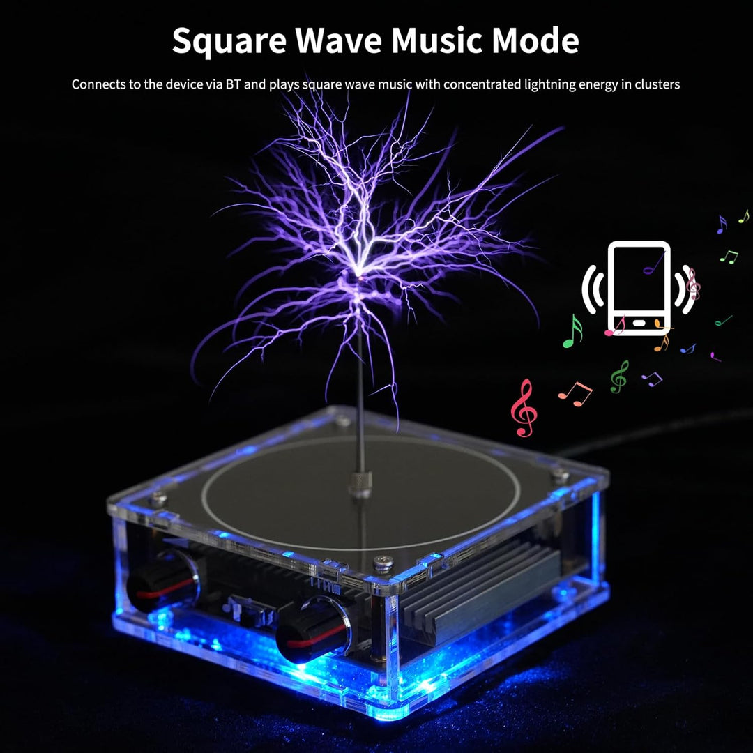 Shkalacar Musik Tesla Spule, Experiment Arc Plasma Spule mit Beleuchtungs und Musikmodus, BT Lautspr