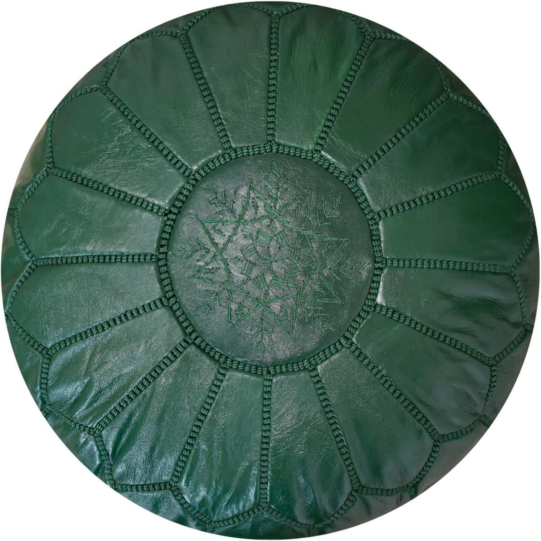 Poufs&Pillows Marokkanischer Echtleder Pouf - Handgefertigt - Gefüllt Geliefert - Ottoman, Sitzsack,
