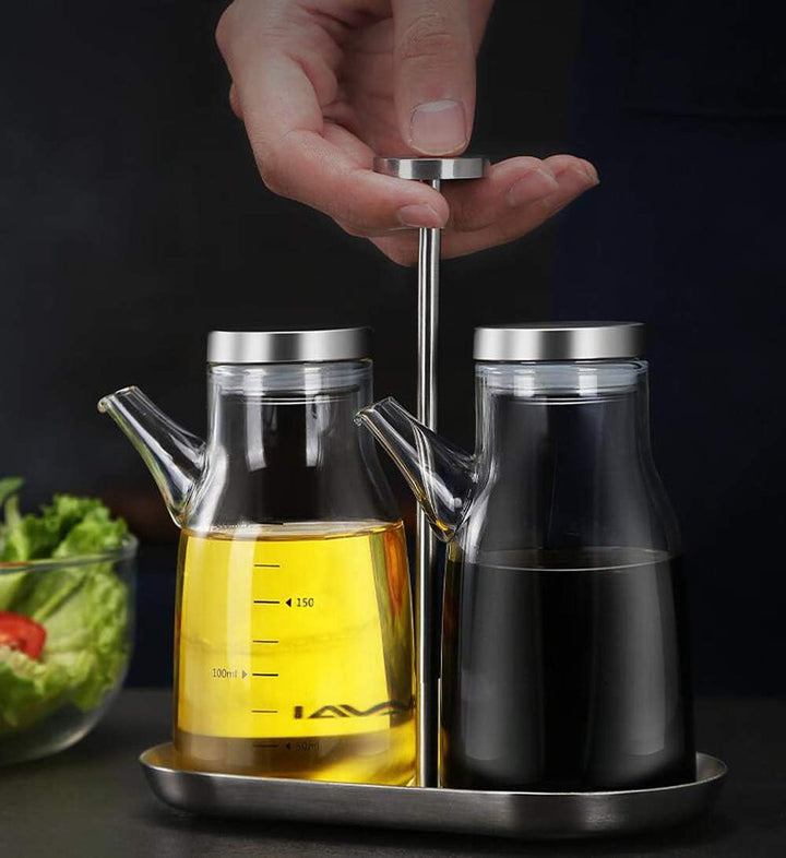 XiaoShenLu Olivenölspender Flasche, Glasölflasche ohne Tropf, Ölbehälter für Pflanzliches Olivenöl,