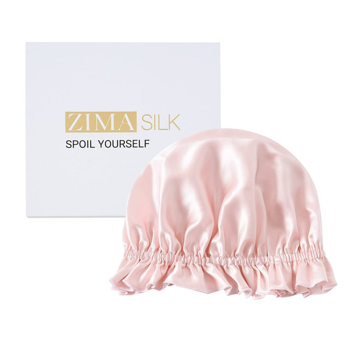 ZIMASILK 100 % Maulbeerseide Nachtmütze für die Haarpflege von Frauen, doppellagiger Seidenhaarwicke