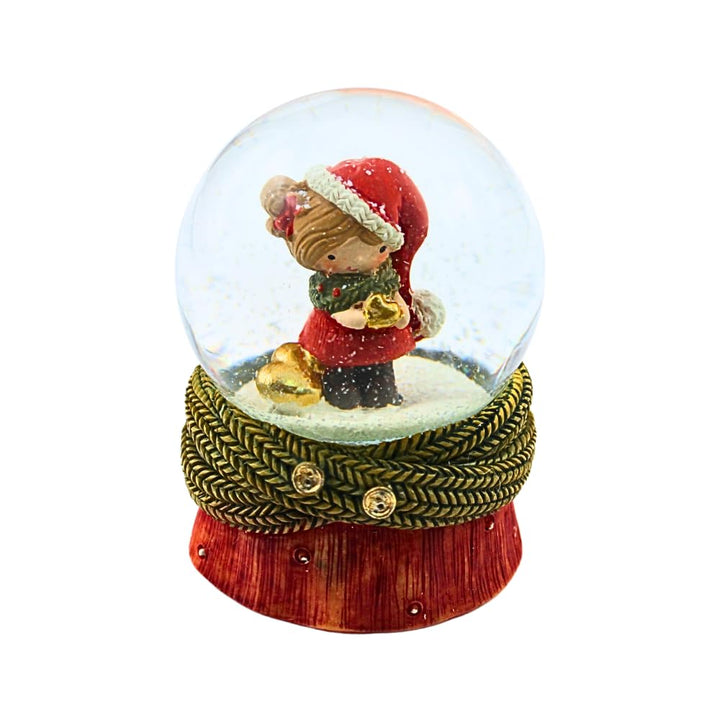 Dekohelden24 Schüttelkugel, Glaskugel Weihnachten, Weihnachtkugel, Schneekugel als Winterkind mit go