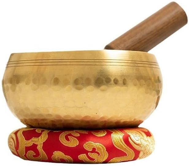 Tibetische Klangschalen Setz 6 Zoll, Handgefertigt in Nepal, Set mit Unterlage Holzklöppel, Singing