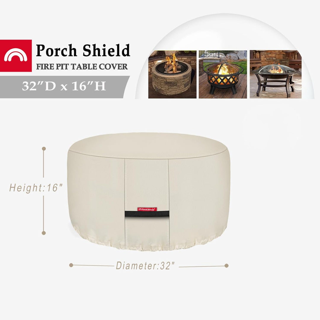 Porch Shield Feuerschalen-Abdeckung, wasserdicht, 600D, strapazierfähig, rund, für Terrasse, Feuersc