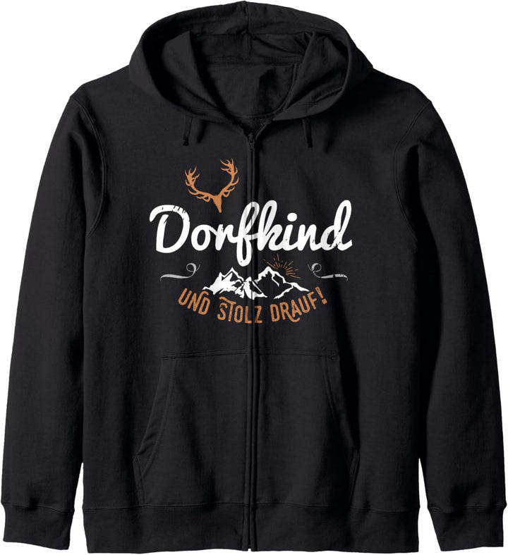 Dorfkind und stolz drauf Berge lustige Sprüche Dorf Dorfkind Kapuzenjacke