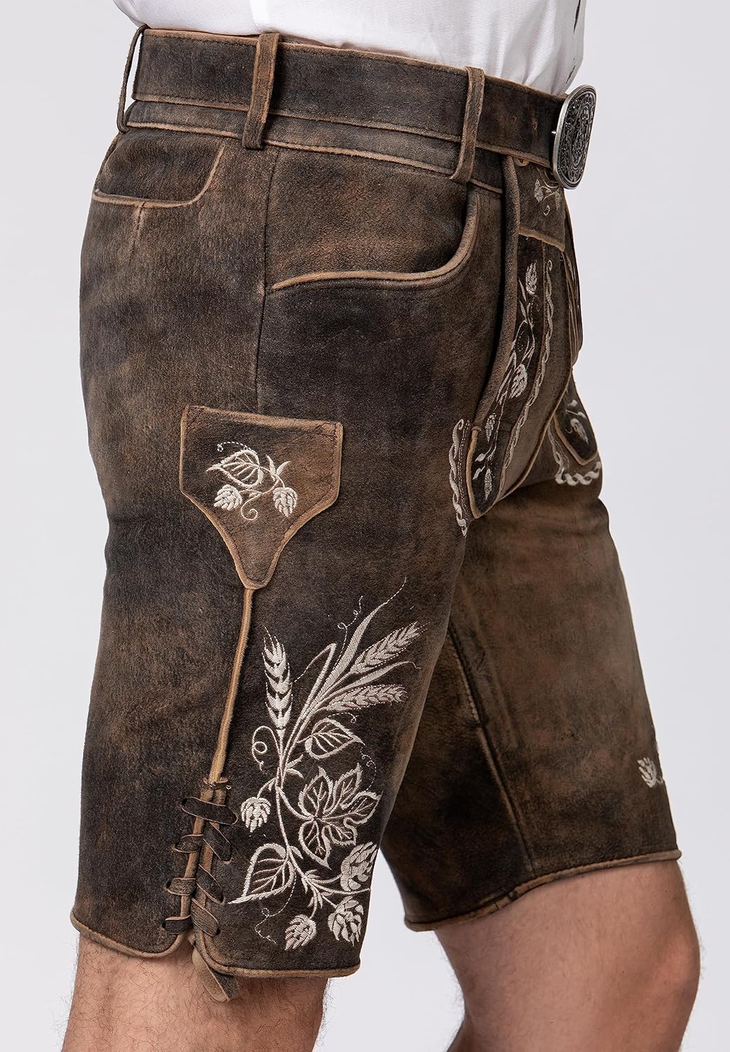 Stockerpoint Herren Almbräu Trachtenlederhose 48 Sepia Raw Nature, 48 Sepia Raw Nature