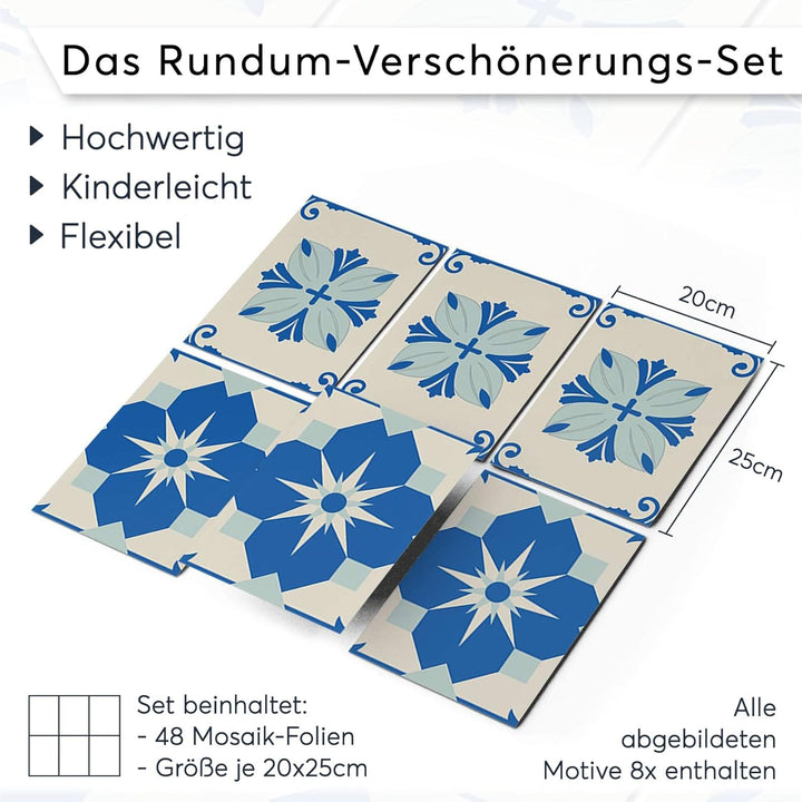 CREATISTO Mosaik-Fliesen Fliesensticker Fliesenfolie - Stylische Sticker Aufkleber für Fliesen I Sti