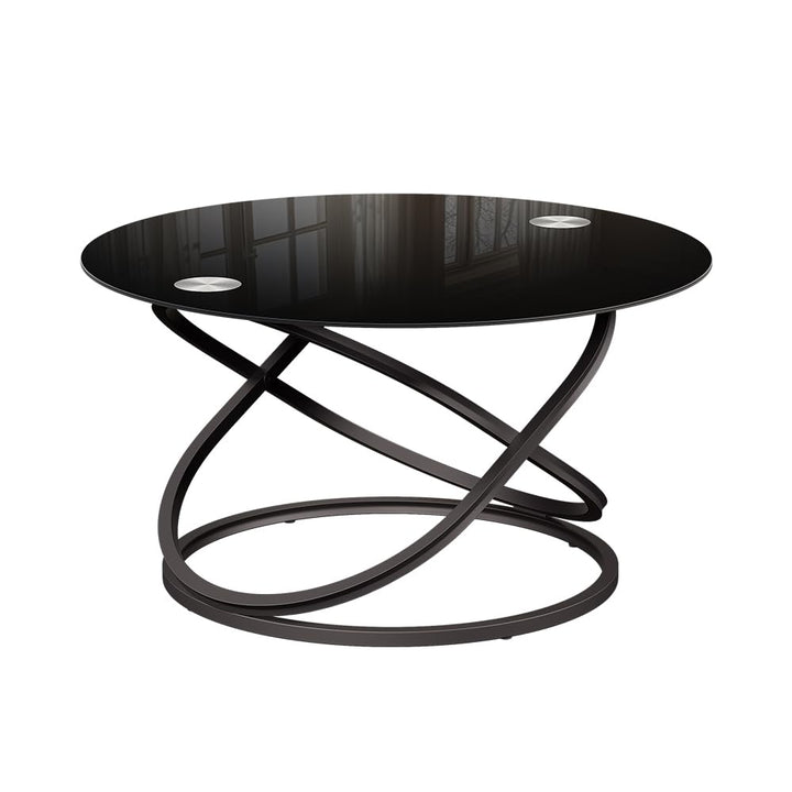 Vicco Couchtisch Calgary, Schwarz Hochglanz, 79.5 x 46.5 cm mit Glasfläche, zur Nutzung als Ablage-
