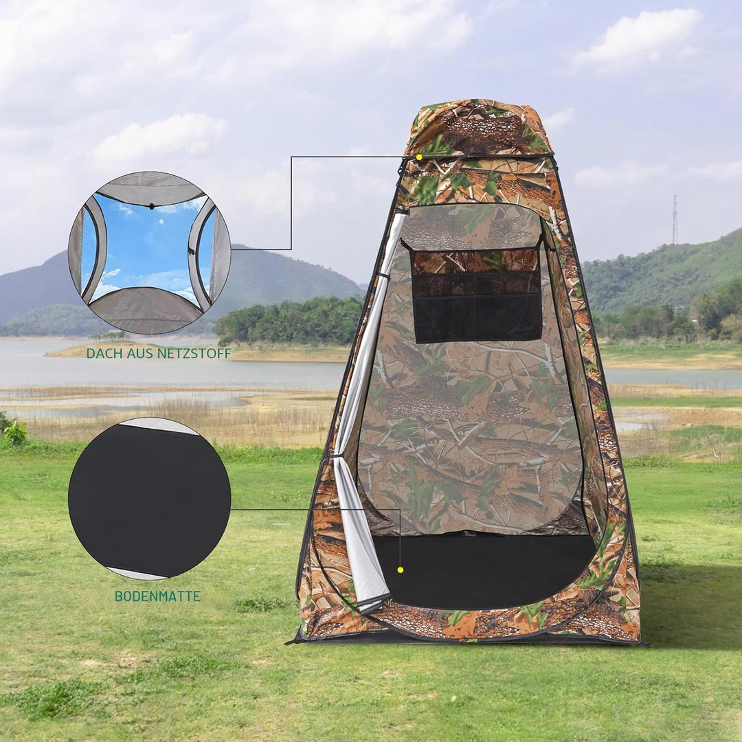 BRIAN & DANY Duschzelt Camping, Pop Up Toilettenzelt, Tragbares Umkleidezelt mit Regenschutz und Fen