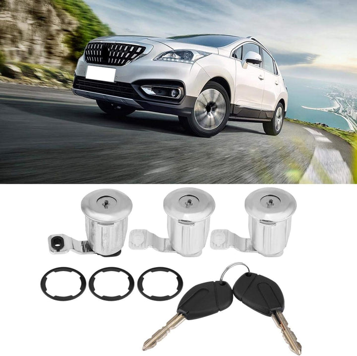 252522 Autotürschloss Barrel Set mit Schlüssel Ersatz für Peugeot Partner Citroen Berlingo Xsara(#1)