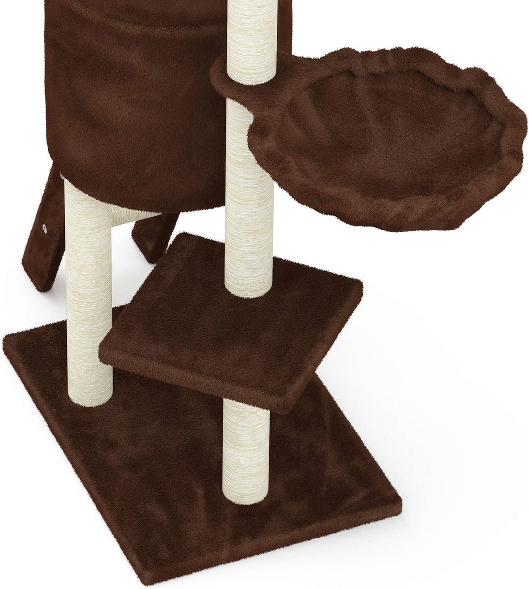 Beltom® KRATZBAUM KATZENKRATZBAUM KLETTERBAUM KATZENBAUM SPIELBAUM 140 cm. Park Spiele - Braun, Brau