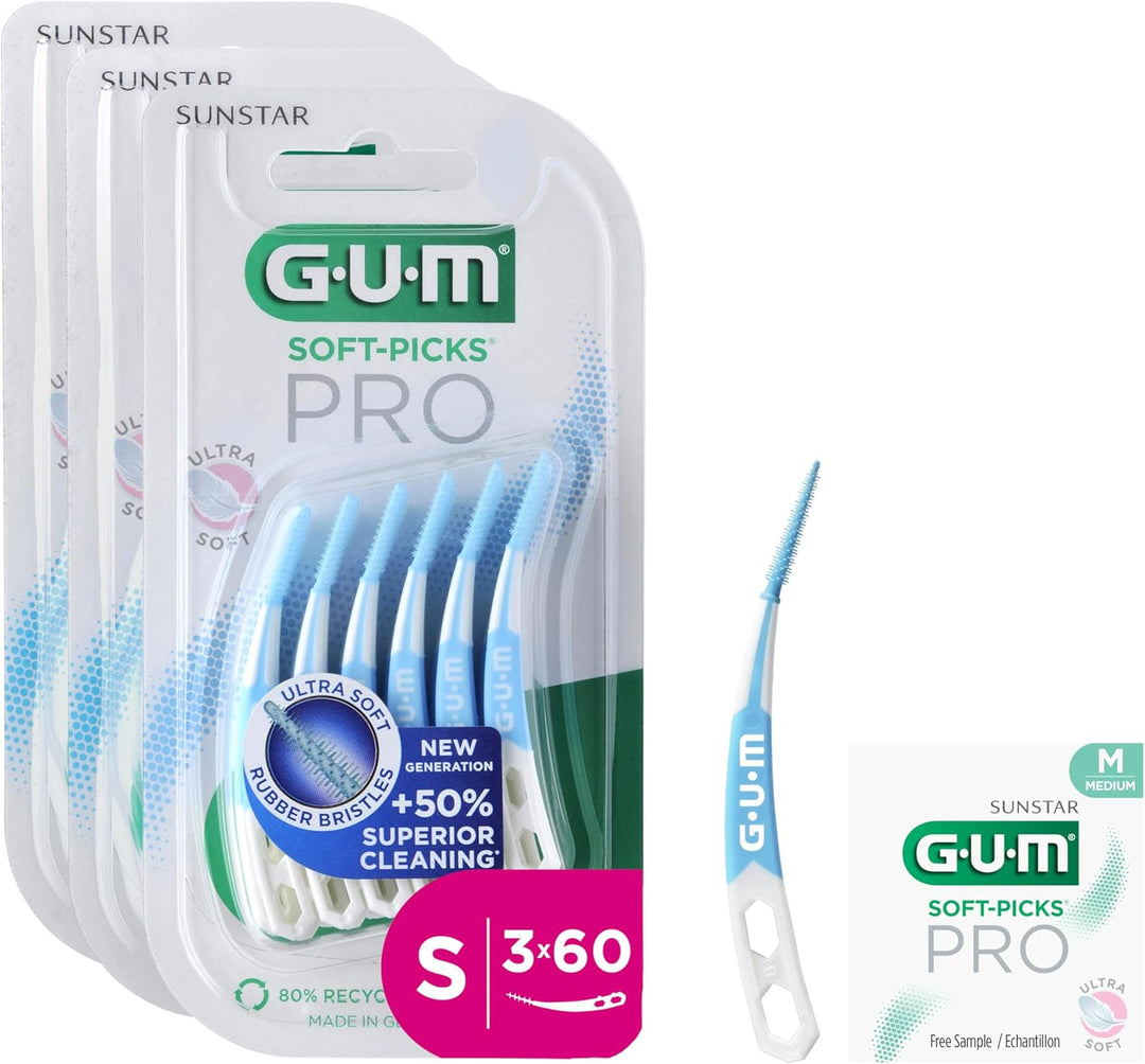 GUM SOFT-PICKS PRO Interdentalreiniger | gebogene Form für leichten Zugang zu schwer zugänglichen St