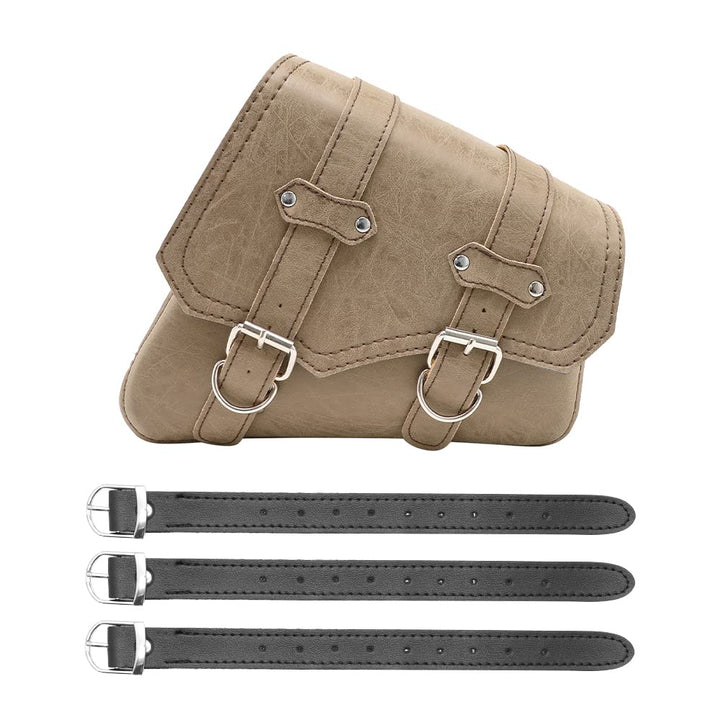 evomosa Motorrad Satteltasche PU Leder Universal Motorräder Werkzeugtaschen Khaki (B-Rechte Seite),