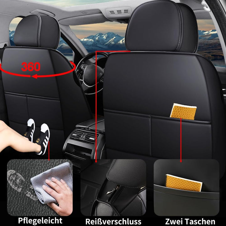 Autositzbezüge Auto Vordersitz 2 Stuck Set Autositzbezüge Leder Universal Set Für Mercedes Benz B-Kl