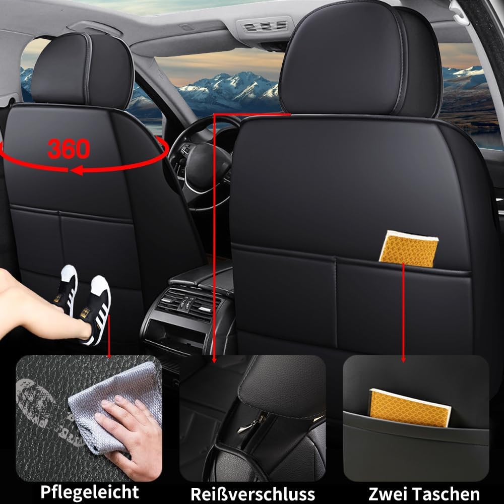 chifeng Universal-Kunstleder-Autositzbezüge - Haltbar, wasserdicht, atmungsaktiv Bezüge Geeignet für