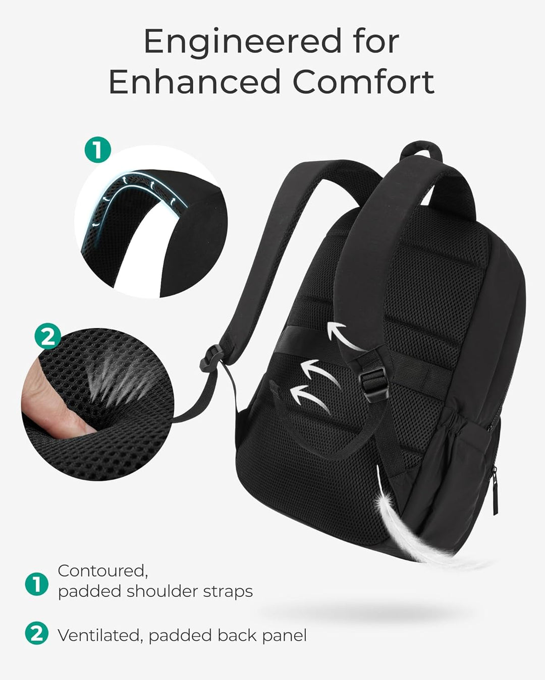 Bagsmat Puffer Laptop Rucksack Damen, Reiserucksack Schulrucksack Teenager, Gesteppte College Arbeit