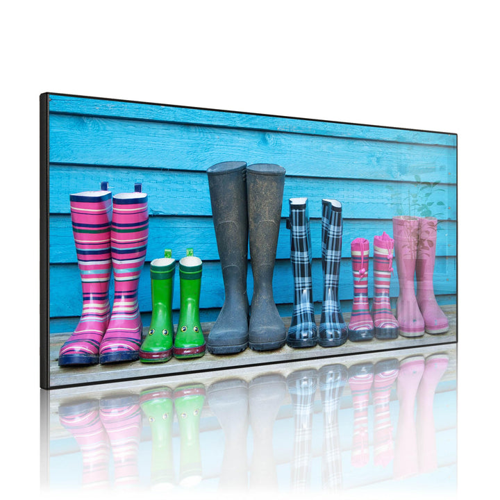 banjado Magnettafel schwarz 78 x 37cm / Magnetwand Metall/Magnetpinnwand als Memoboard/Pinnwand Magn