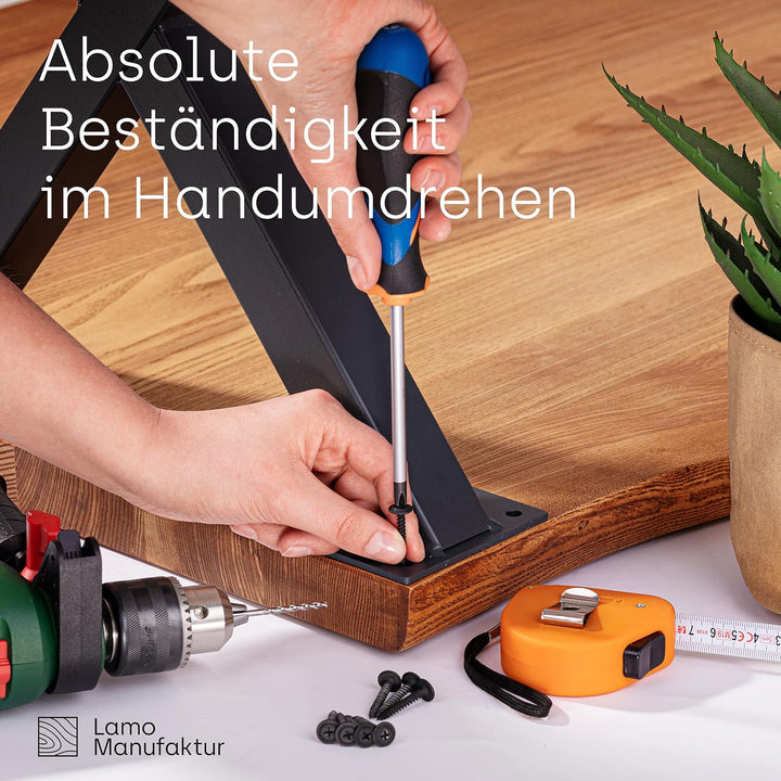 LAMO Manufaktur Tischbeine für Esstisch | Schreibtisch, Mark Light | Vierkantprofil 60x60 mm, Tischg