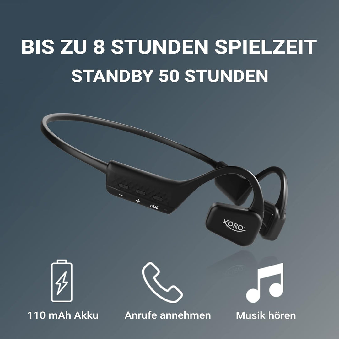 Revolutionäre Offene Ohr-Kopfhörer XORO KHB 35, Akku für 8 Std. Musikgenuss, Freisprechen, Bluetooth