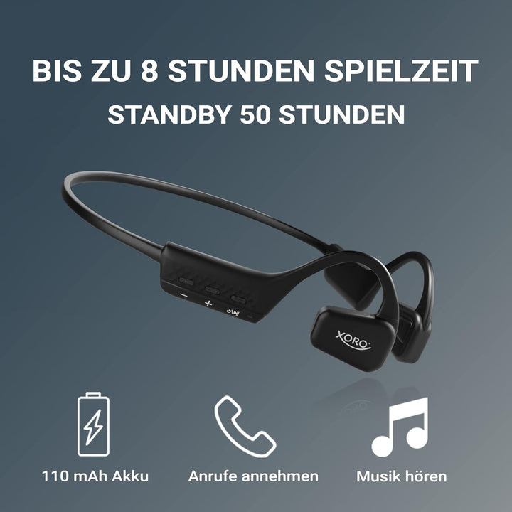 Revolutionäre Offene Ohr-Kopfhörer XORO KHB 35, Akku für 8 Std. Musikgenuss, Freisprechen, Bluetooth