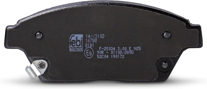 febi bilstein 16788 Bremsbelagsatz , 1 Stück Single, Single