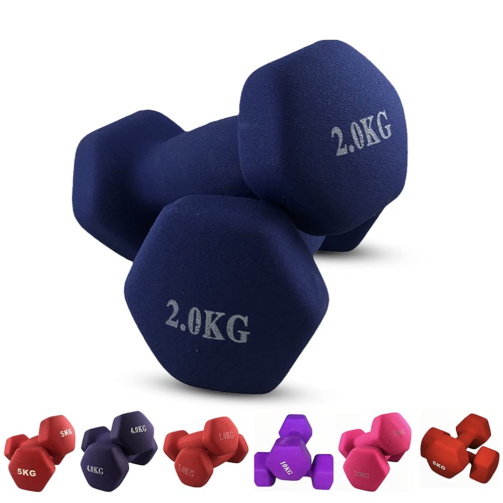 JIM Paar Hanteln 2 x 2 kg Sechskant Neopren