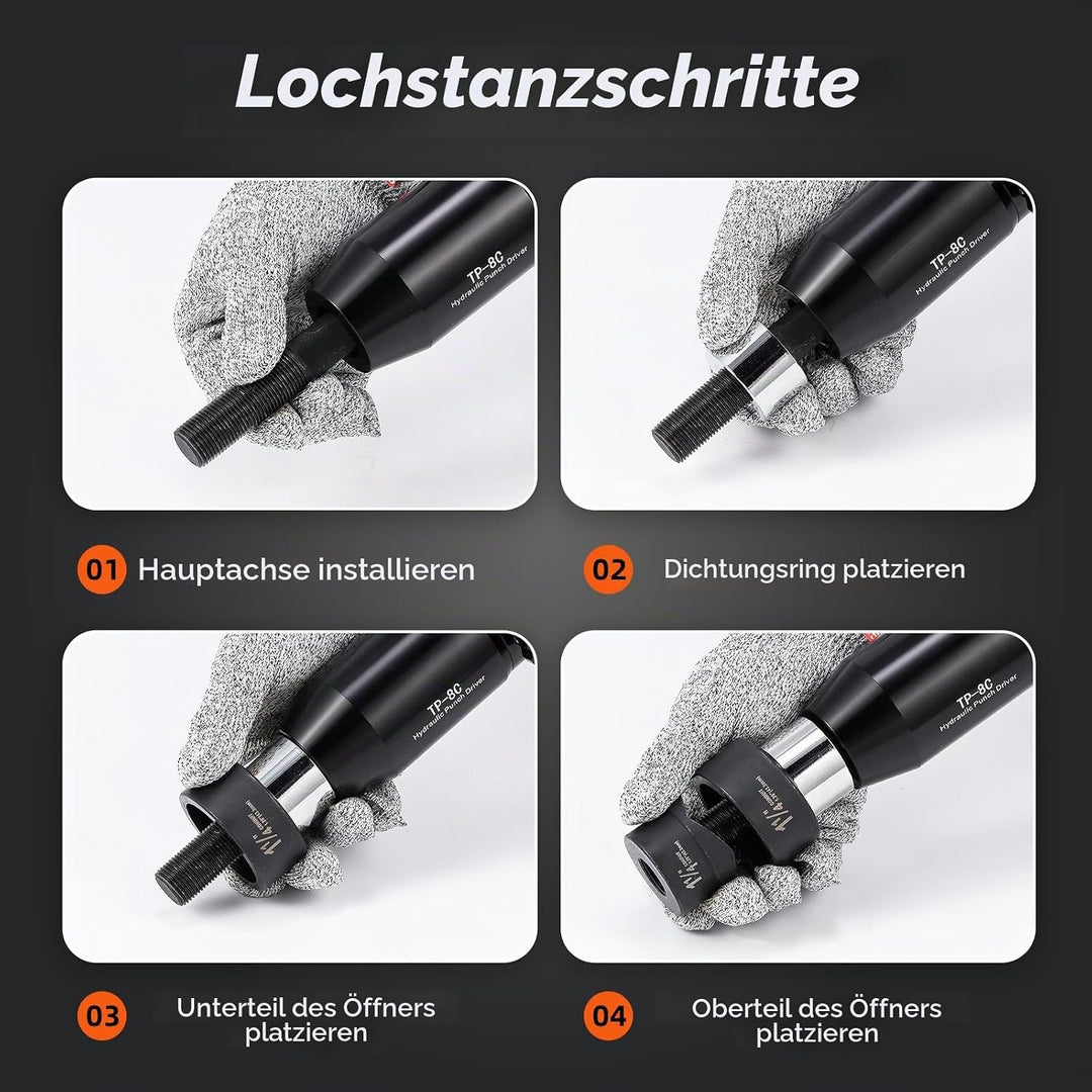 NEWTRY Hydraulischer Blechlocher Lochstanzer 22.5-61.5MM Hydraulischer Lochöffner 66 KN Hydraulische