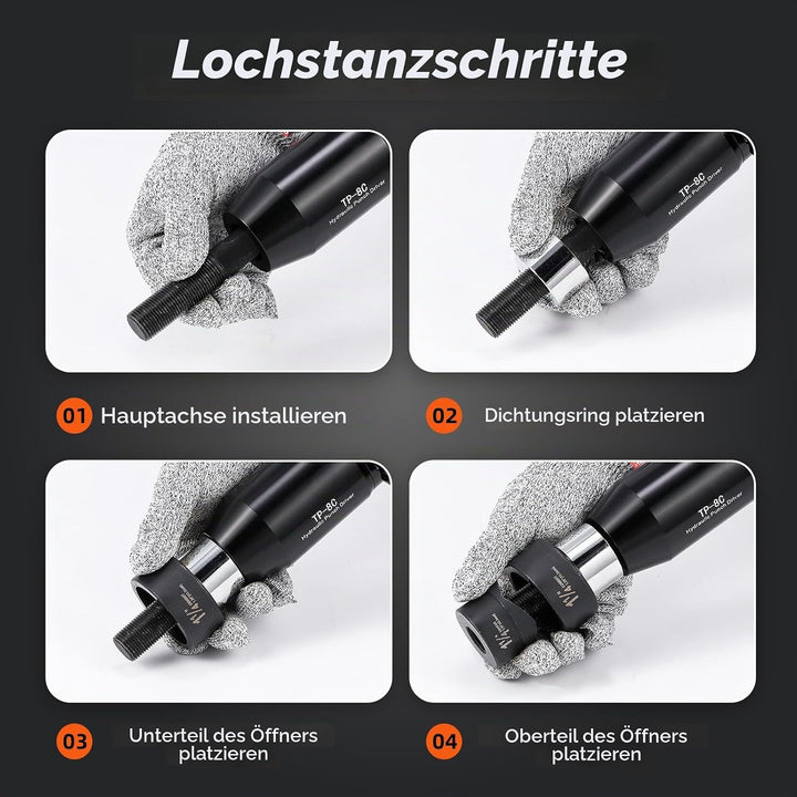 NEWTRY Hydraulischer Blechlocher Lochstanzer 22.5-61.5MM Hydraulischer Lochöffner 66 KN Hydraulische