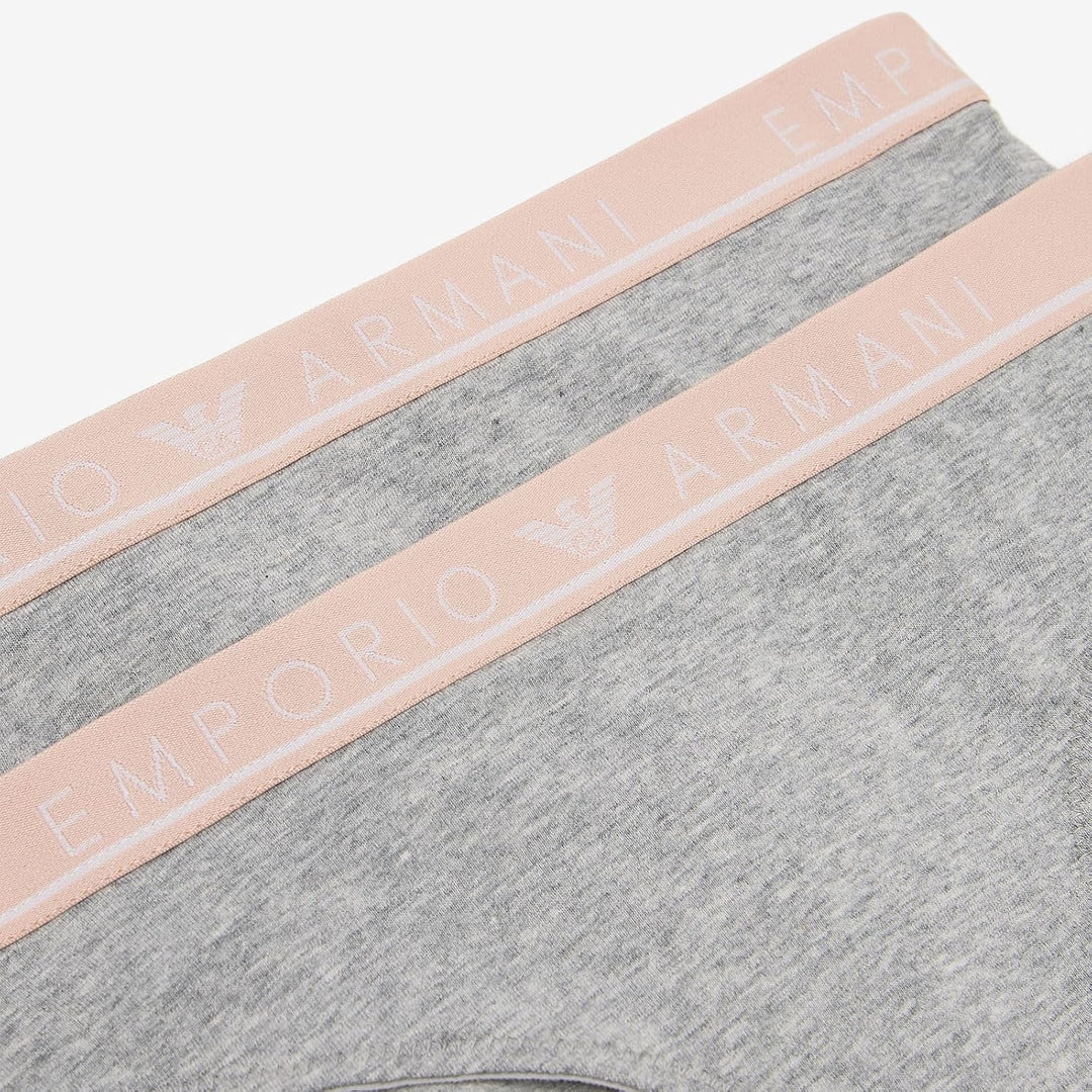 Emporio Armani Damen Briefs (2er Pack) L -00948 Light Grey Melange, L -00948 Light Grey Melange