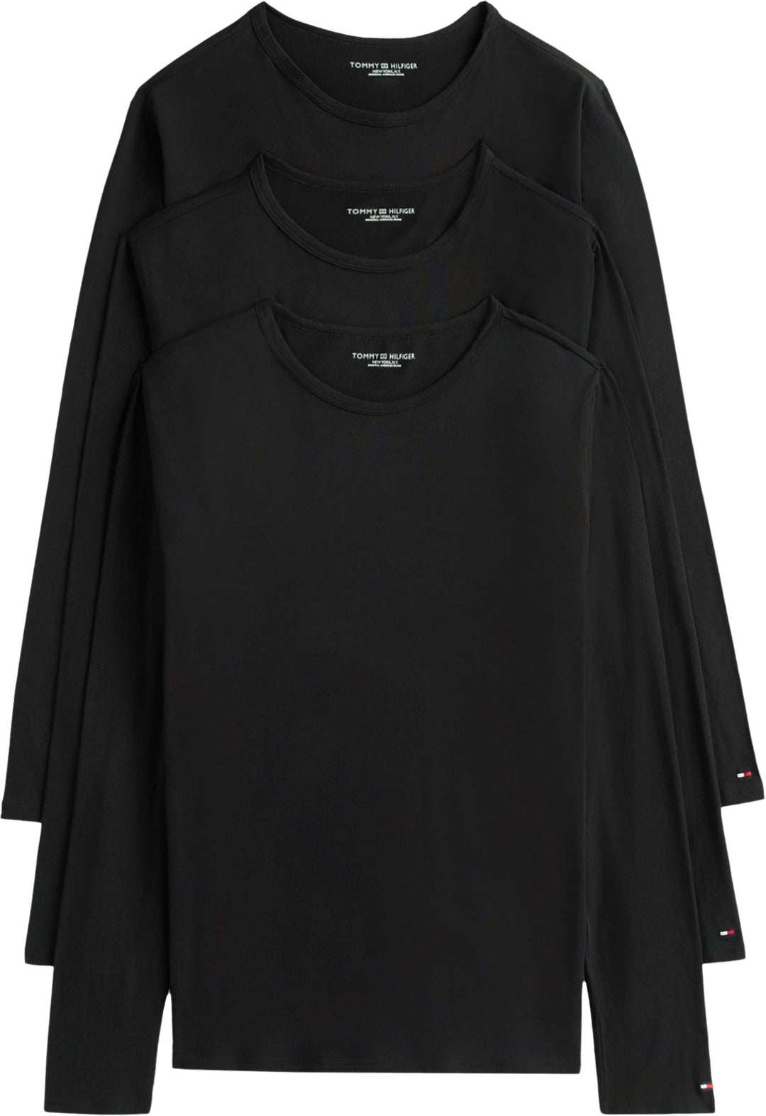 Tommy Hilfiger Herren 3er Pack Langarmshirts Basic L Black/ Black/ Black, L Black/ Black/ Black