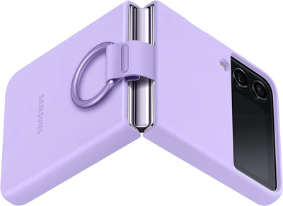 SAMSUNG Galaxy Z Flip 4 Silikon Cover mit Ring, Schutzhülle mit Fingerschlaufe, Mattes Finish, Bold