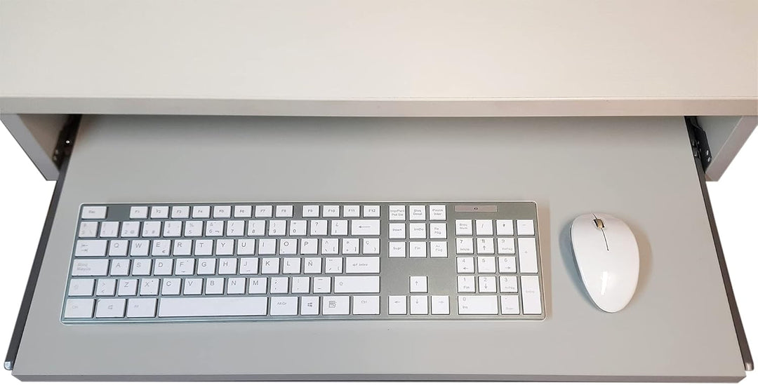 Henor Abnehmbare Tastaturablage aus Holz 70 x 31 x 9 cm unter Schreibtisch Grau 70x31x9 Grau, 70x31x